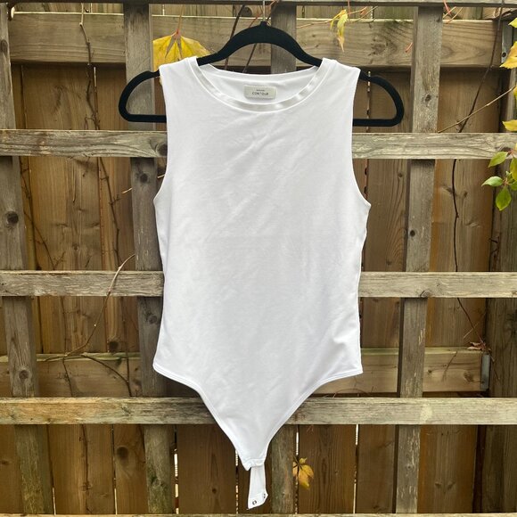 Aritzia Babaton Contour Crew Bodysuit in White Size Large - Picture 2 of 4